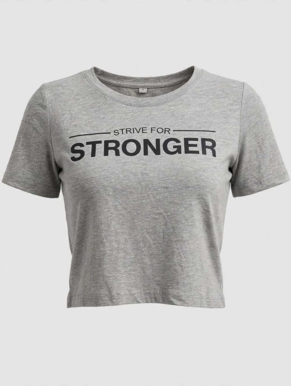 Gray 'Stronger' Graphic Crop Tee - Women